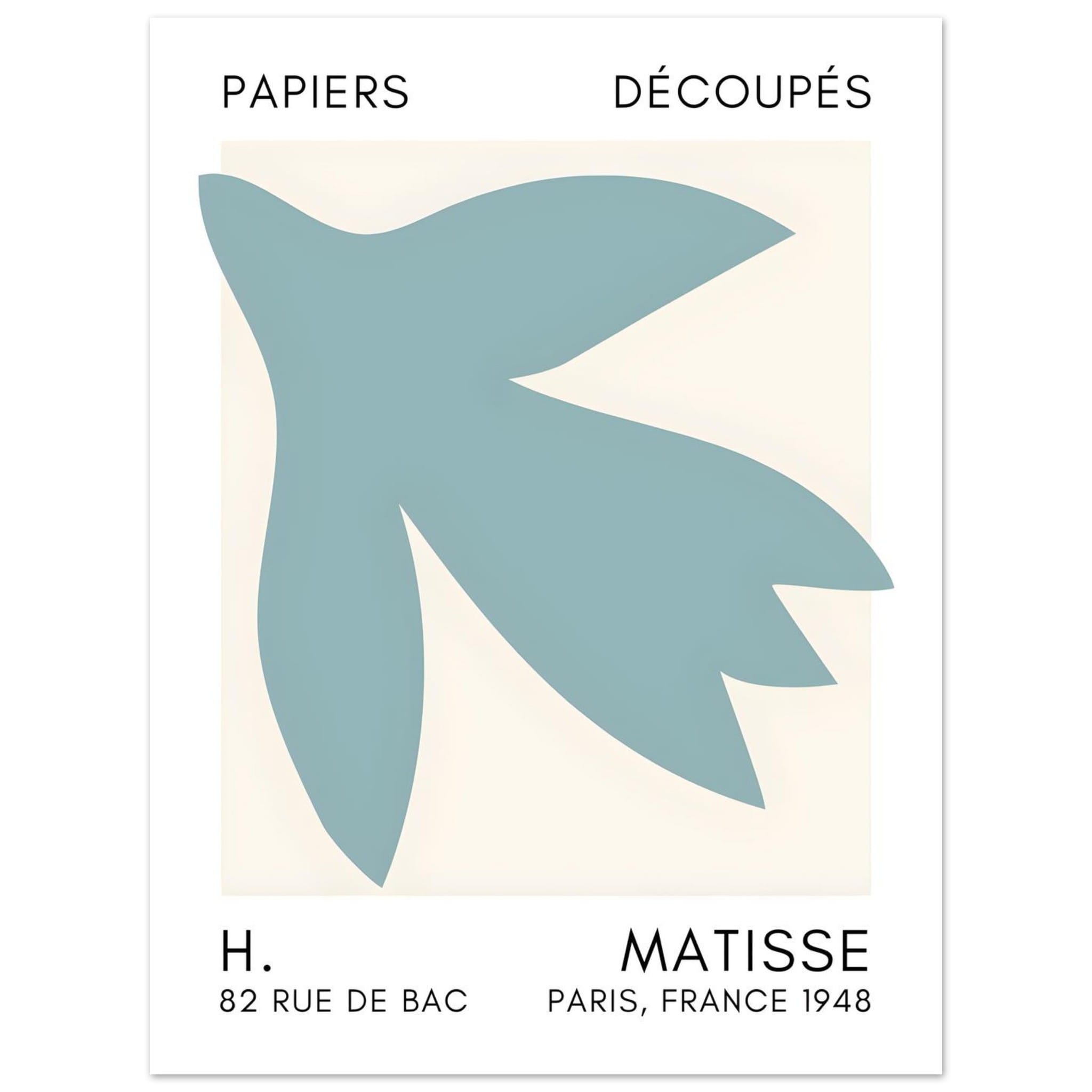 Artfulprints Poster Matisse – Shapes in the air turquoise  - 30x40 cm - Turquoise