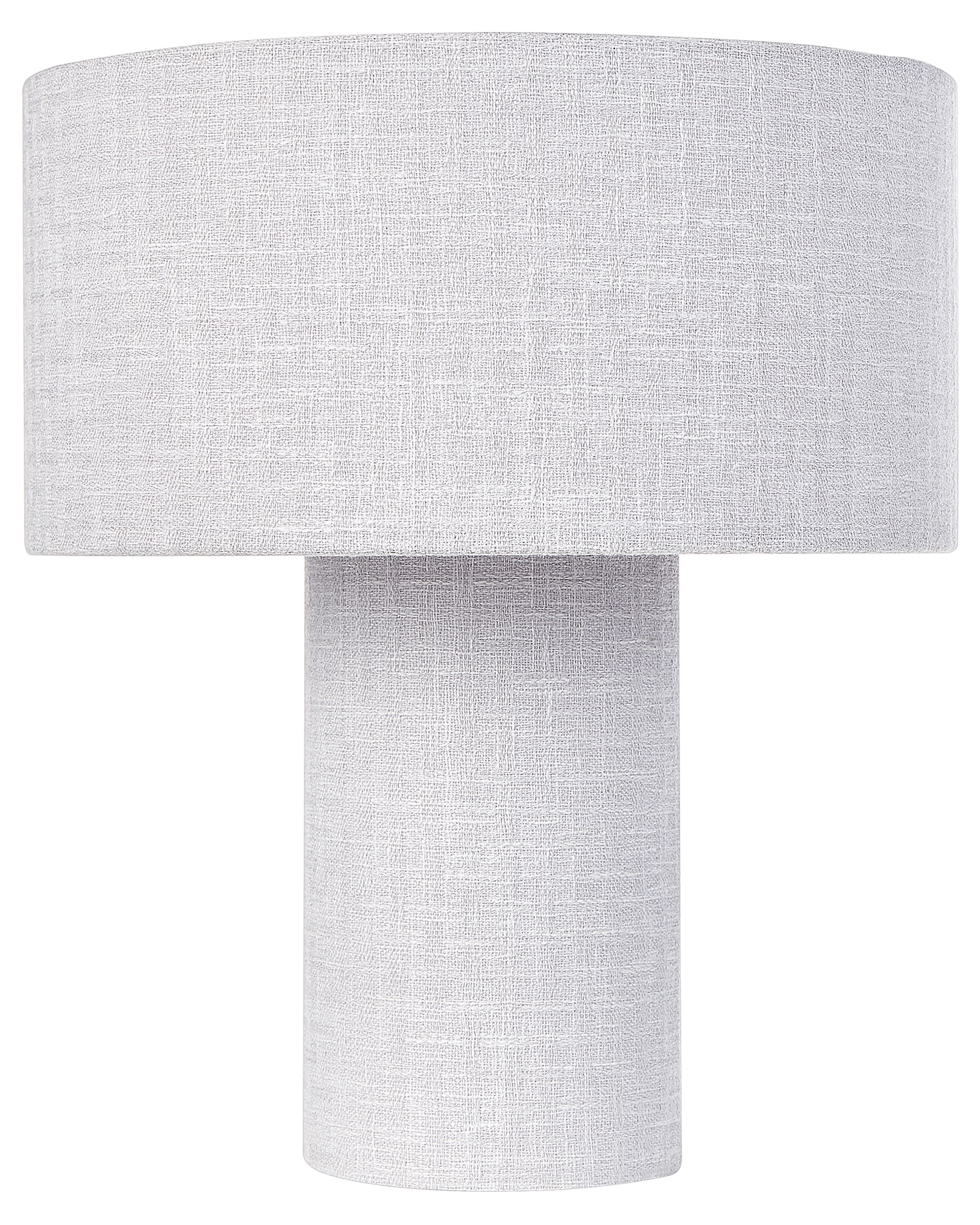Lampa stołowa bawełniano-lniana 30 cm szara