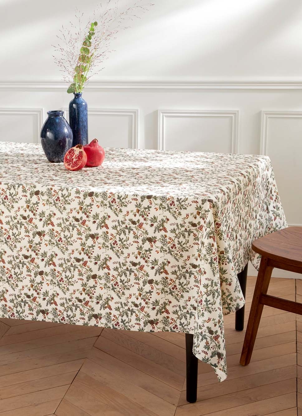 NAPPE EN COTON IMPRIMÉ VÉGÉTAUX MULTICOLORE