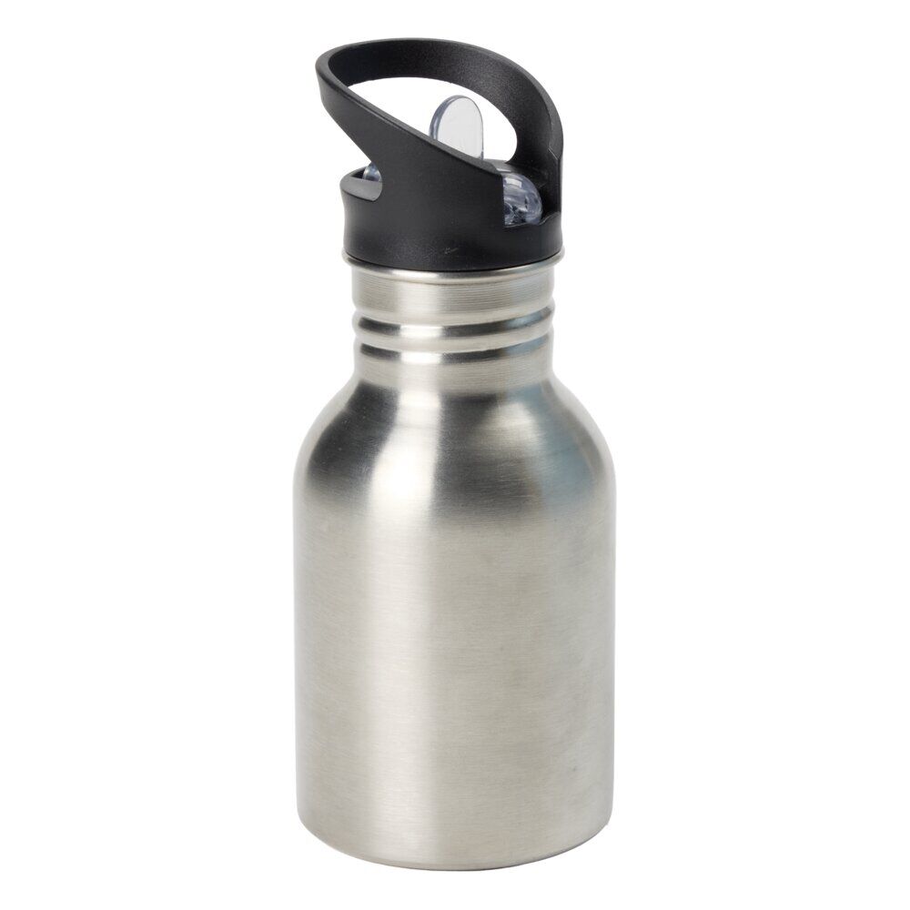Gourde isotherme inox 350ml bouchon paille plastique Ø7xH16,5cm (2 modèles)