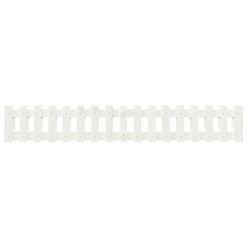 NNEVL Garden Raised Bed with Fence Design White 200x30x30 cm Solid Wood Pine