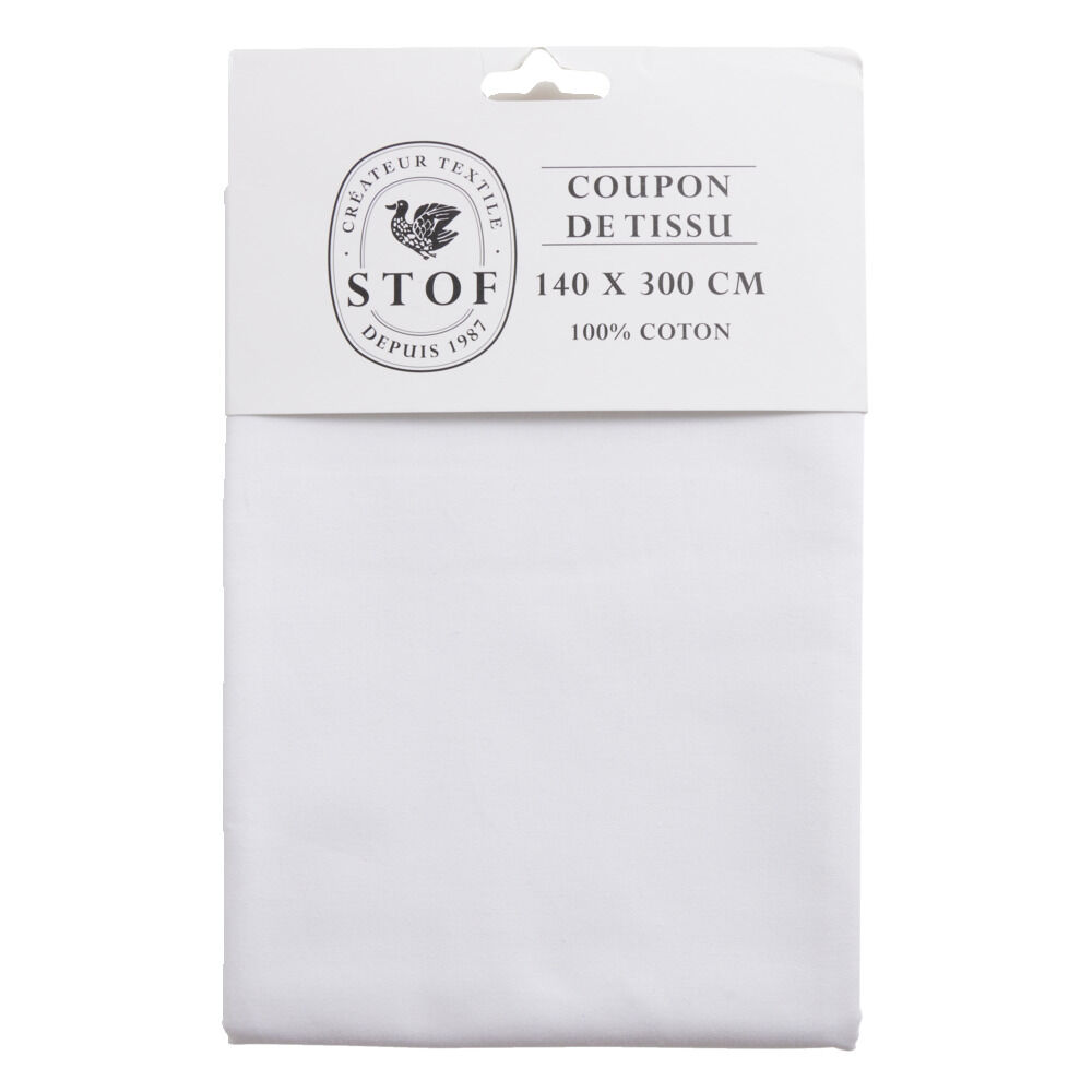 Coupon tissu coton 140x300cm blanc