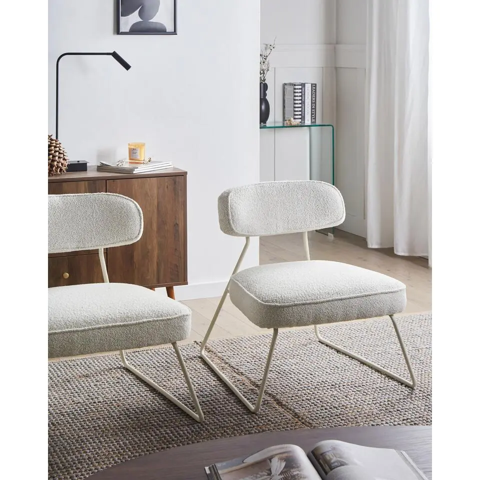 FROVI - Set van 2 fauteuils - Gebroken wit - Polyester