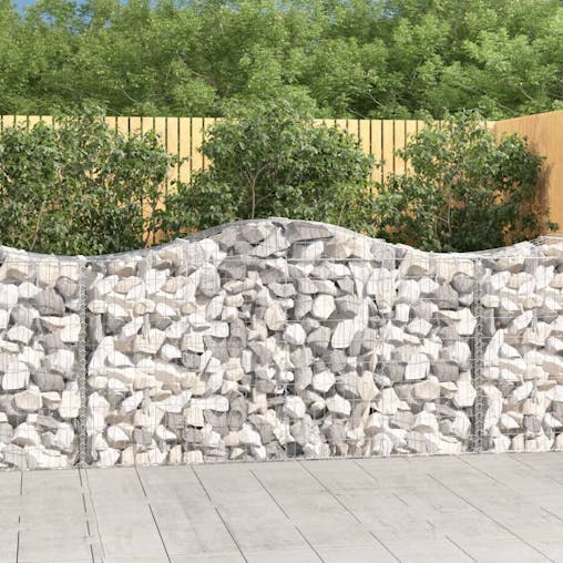NNEVL Arched Gabion Baskets 8 pcs 200x50x100/120 cm Galvanised Iron