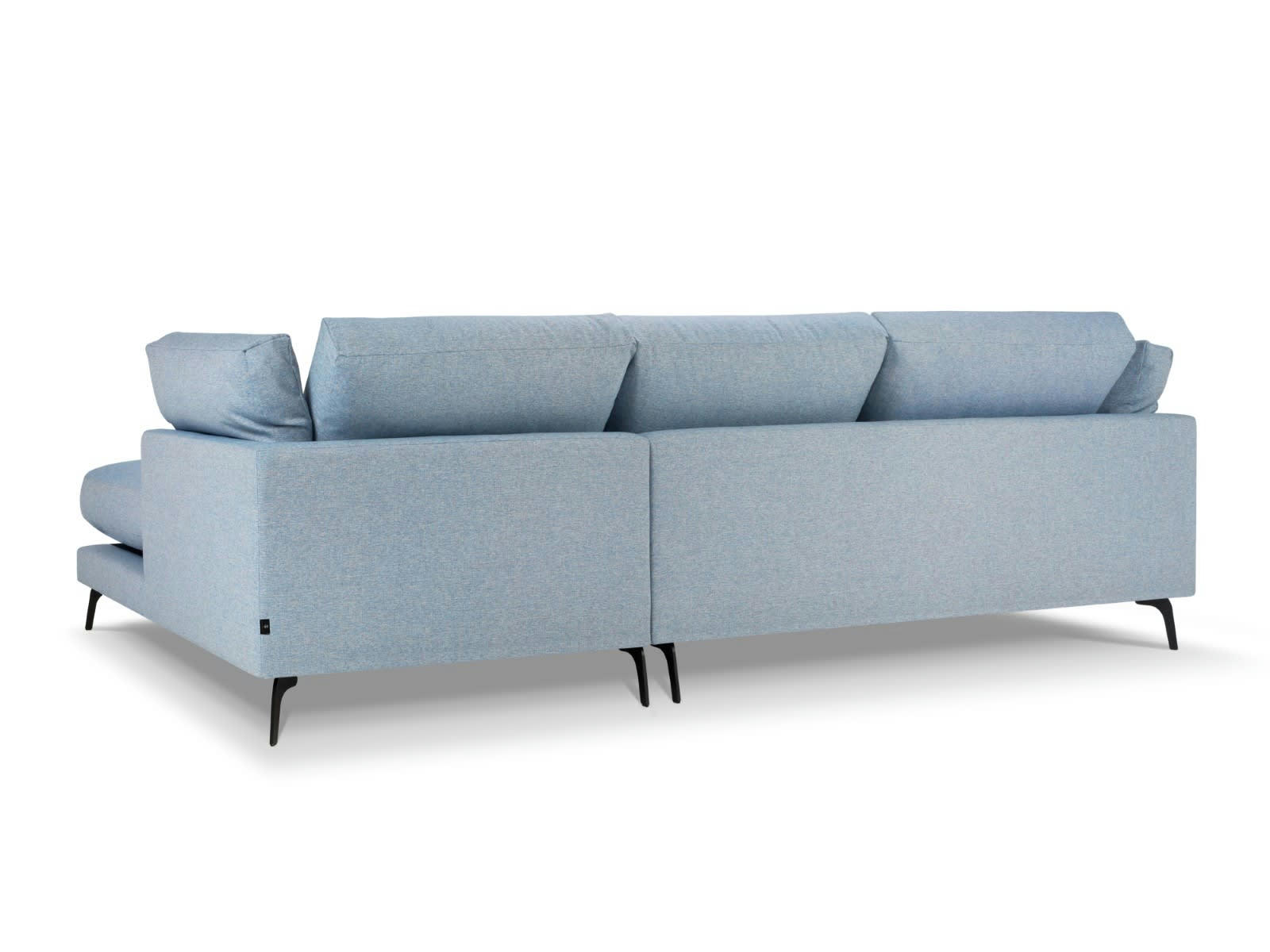 CAMILLE - Canapé D'Angle Droit 5 places en Tissu Structurel Bleu Clair