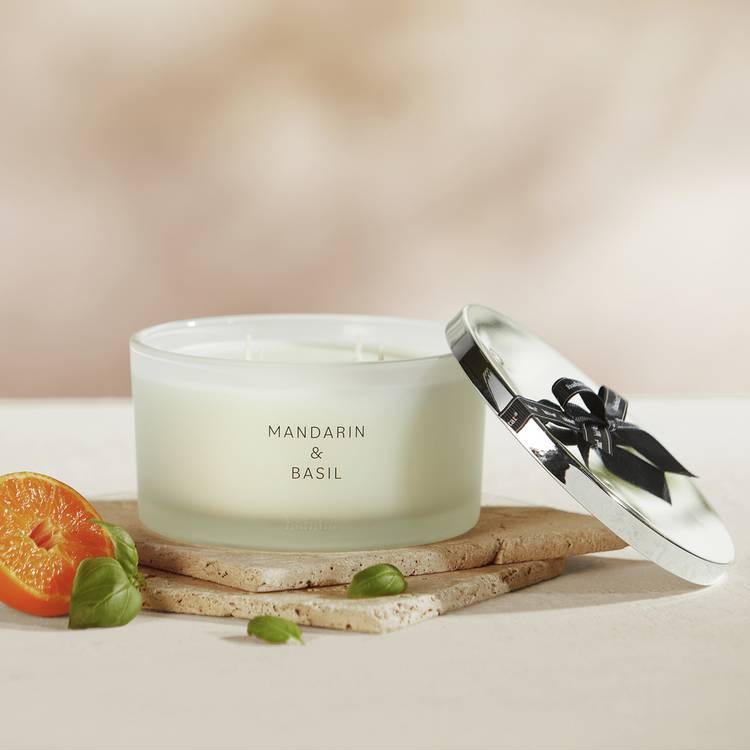 Habitat XL Candle with Lid - Mandarin & Basil