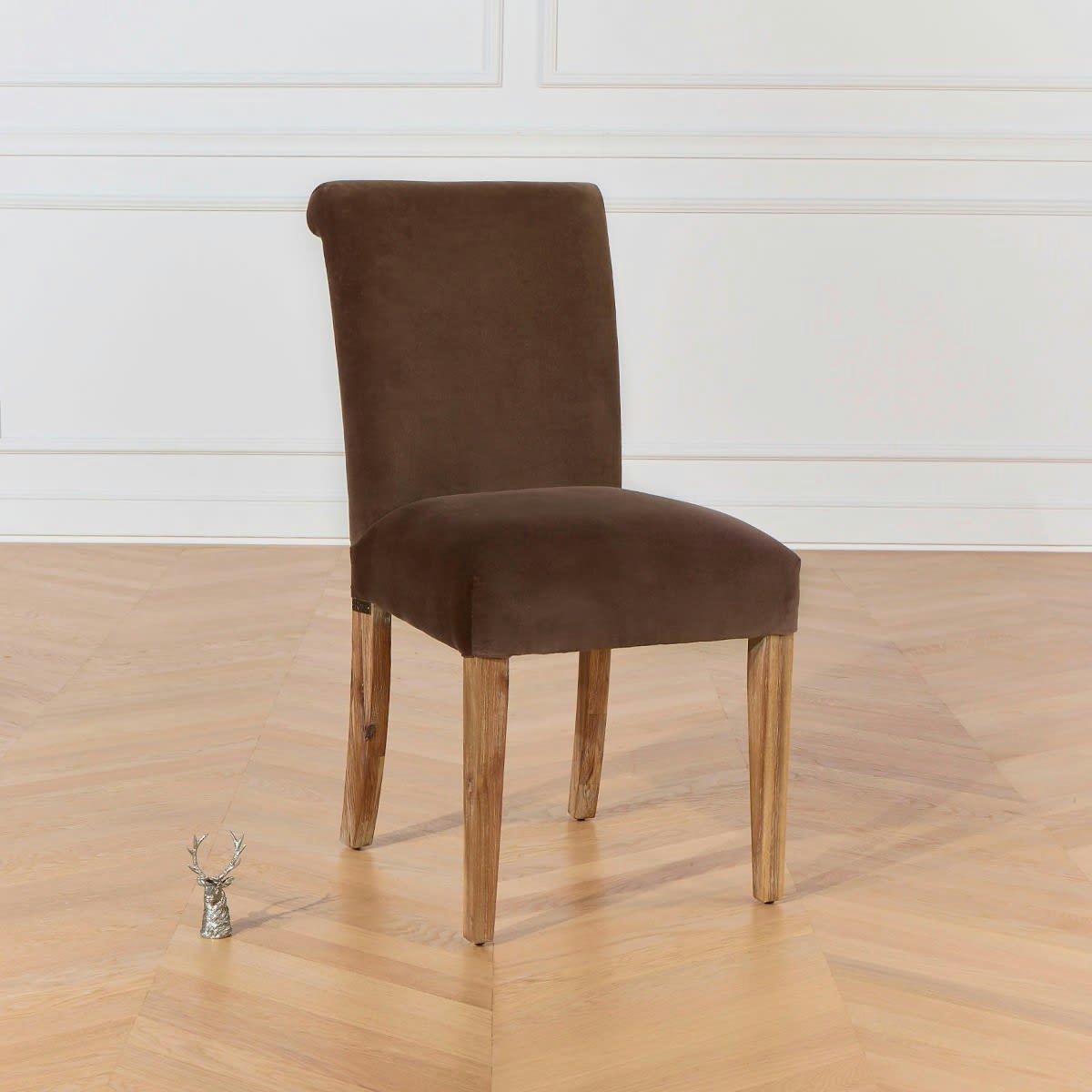 ALIX - ALIX - Chaises en bois et velours, lot de 2 taupe