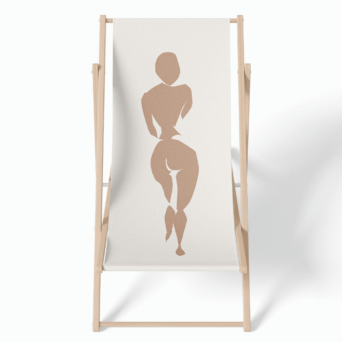 - Transat / Chilienne pliante graphique bois de hêtre beige