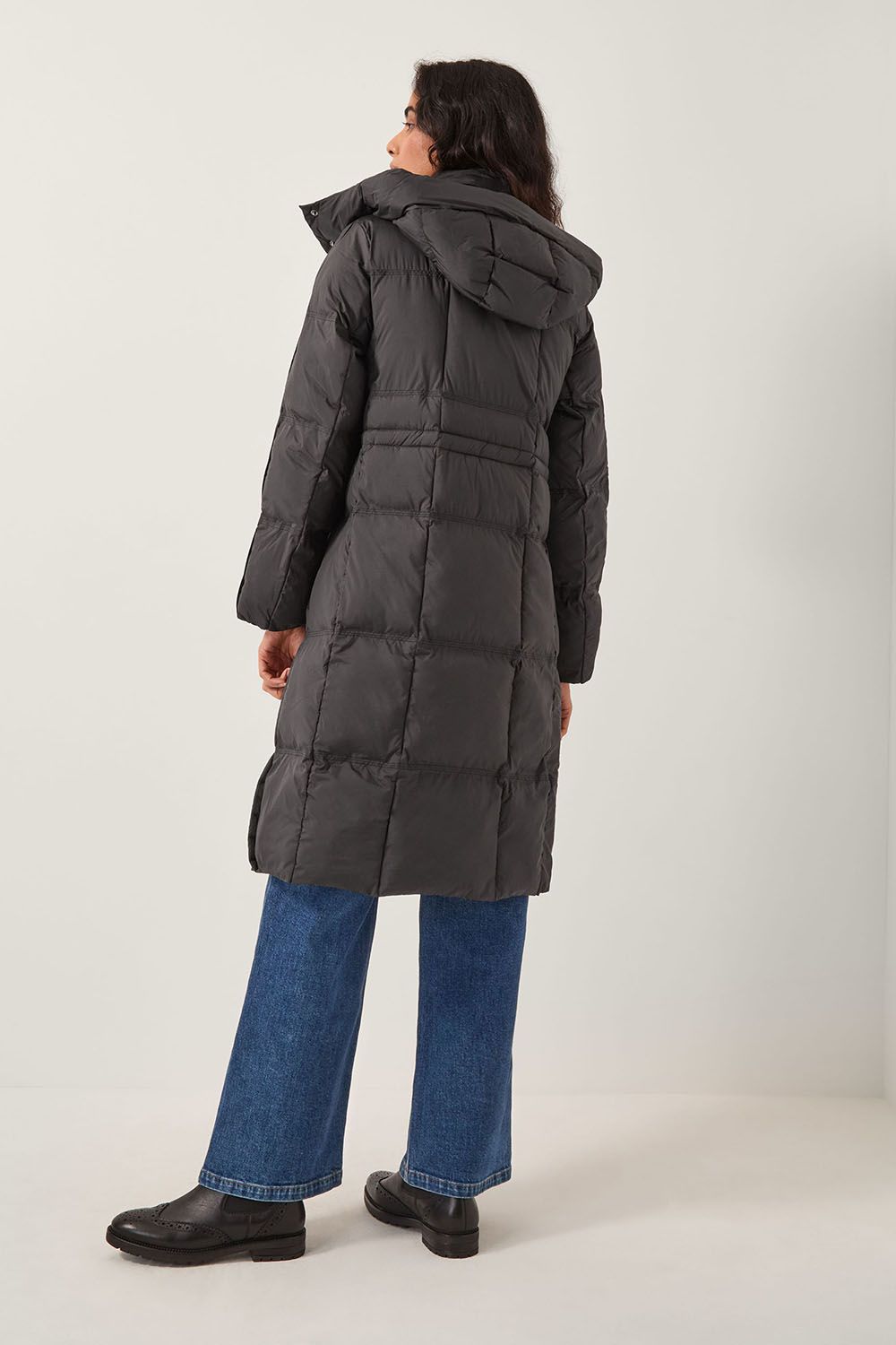 Monsoon Molly Long Puffer Coat Black