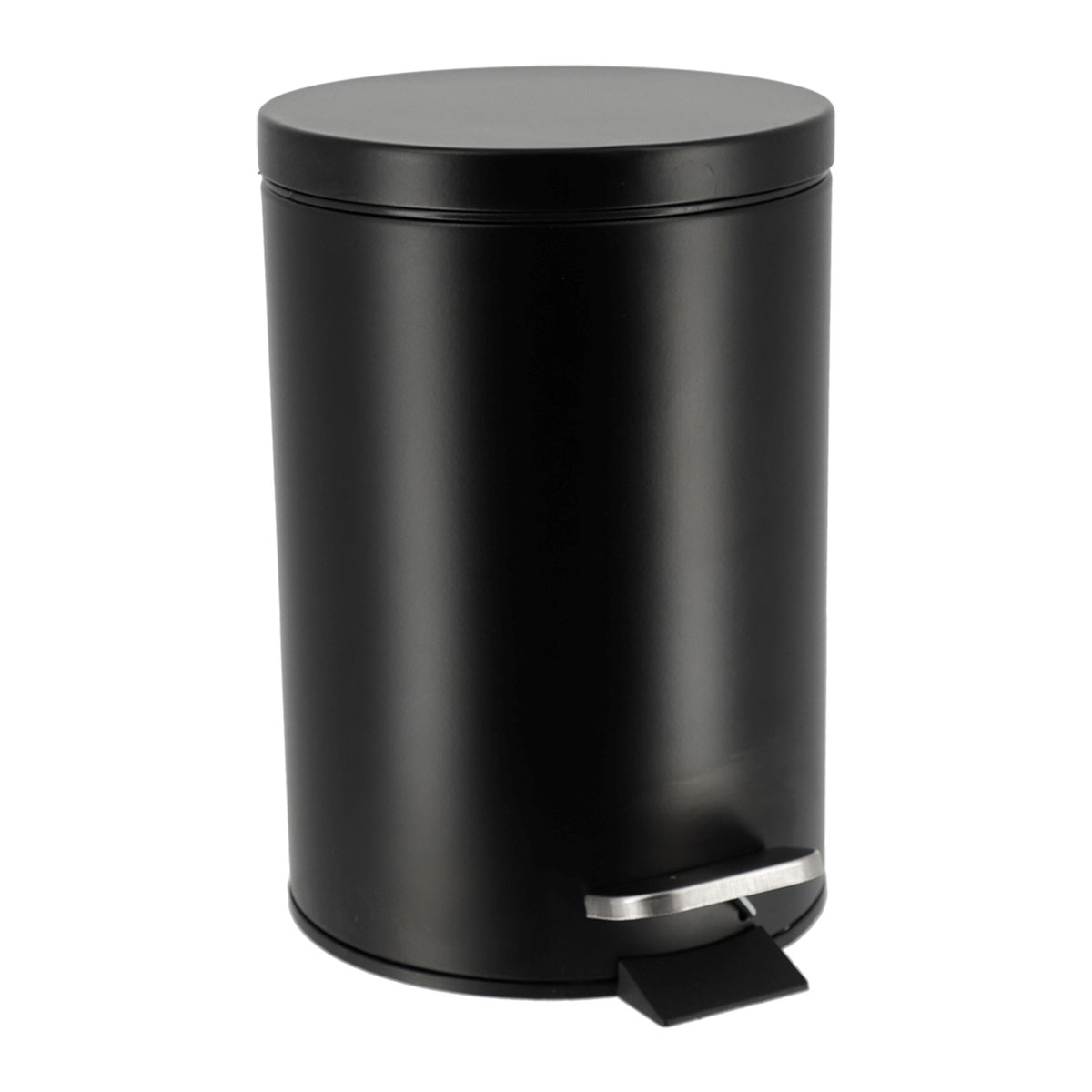 Balde wc preto em aço inox 3l