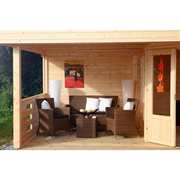 Gartenhaus »Maja«, Holz, BxHxT: 753 x 228 x 349 cm (Außenmaße inkl. Dachüberstand)