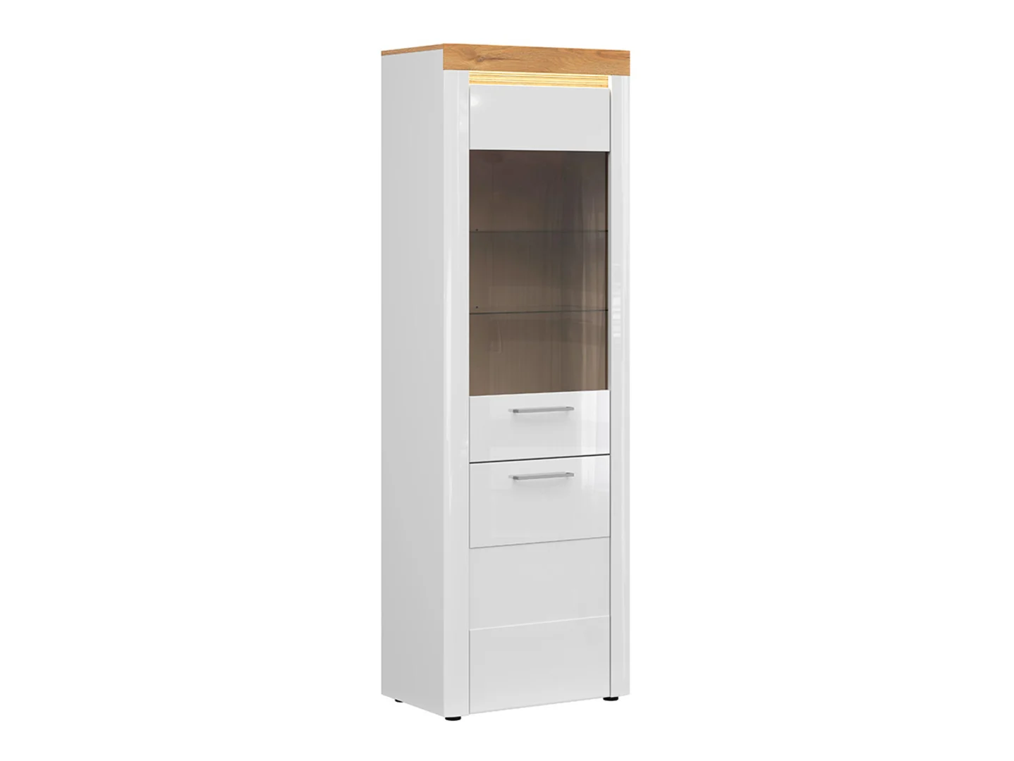 Witryna Horton 68 cm z 2 drzwiami biały połysk