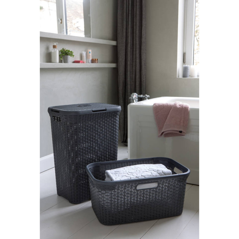 Panier à linge Style 45 L anthracite CURVER
