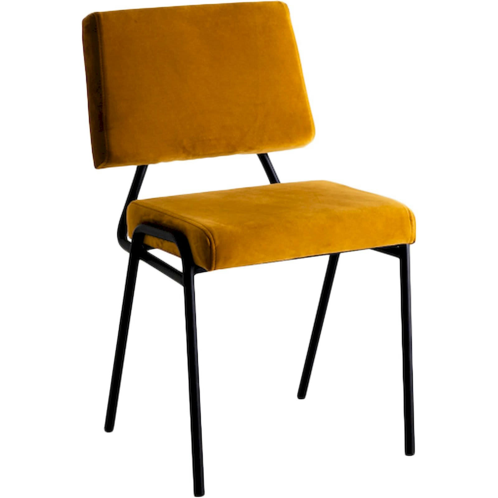 SIMPLE - Chaise Tissu Jaune H. assise 50 cm rembourré