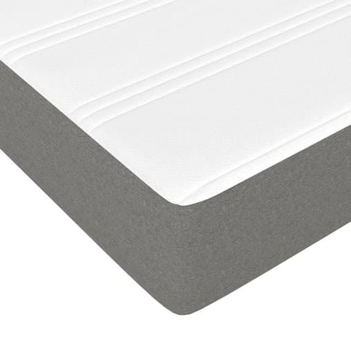 NNEVL Box Spring Bed with Mattress Dark Grey 100x200 cm Fabric