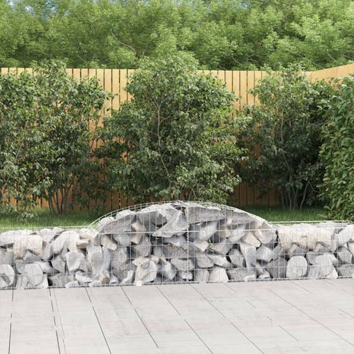 NNEVL Arched Gabion Basket 300x50x40/60 cm Galvanised Iron