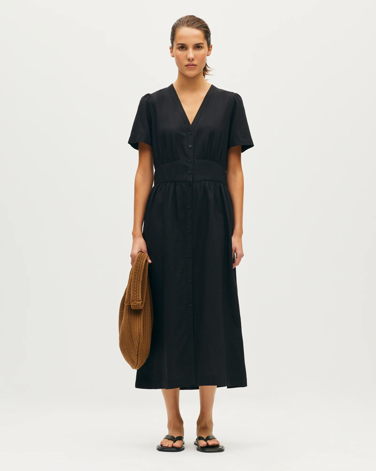 Robe longue manches courtes