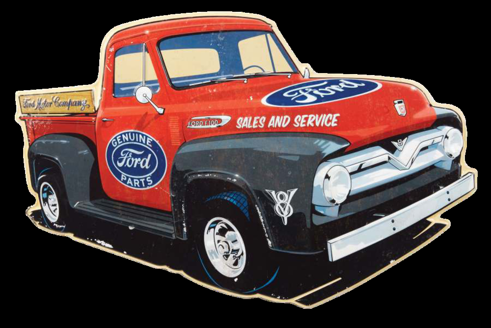 Ford Truck Metal Cut-Out Sign