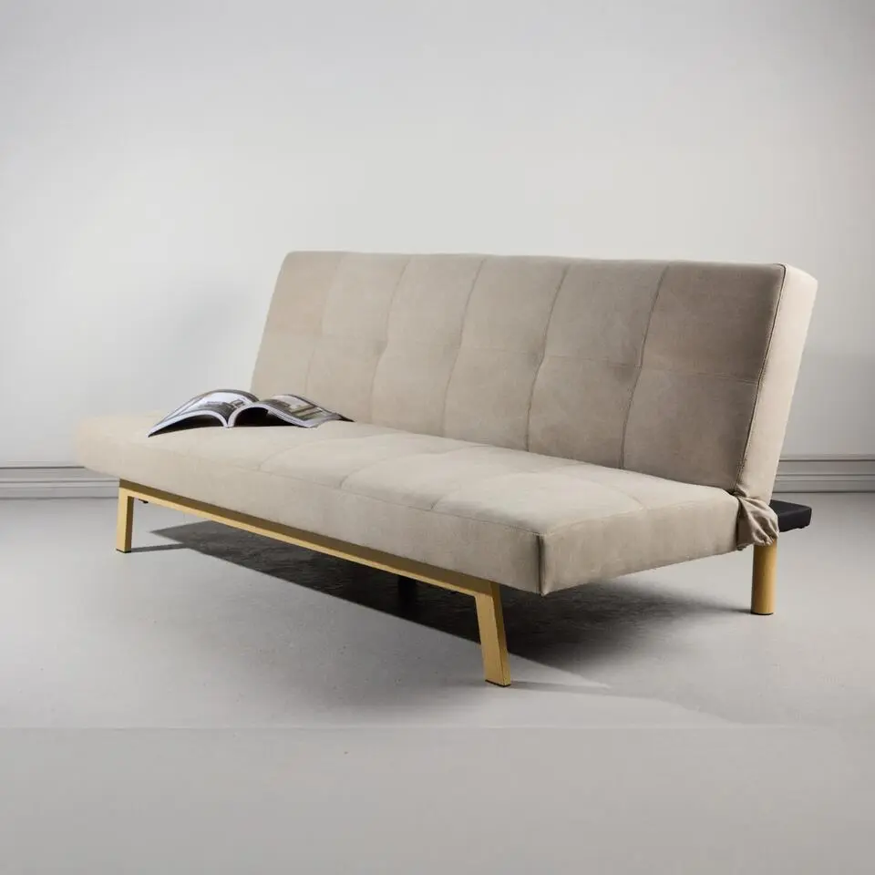 Slaapbank Beige Linnen - 180x87x80cm - Bodil