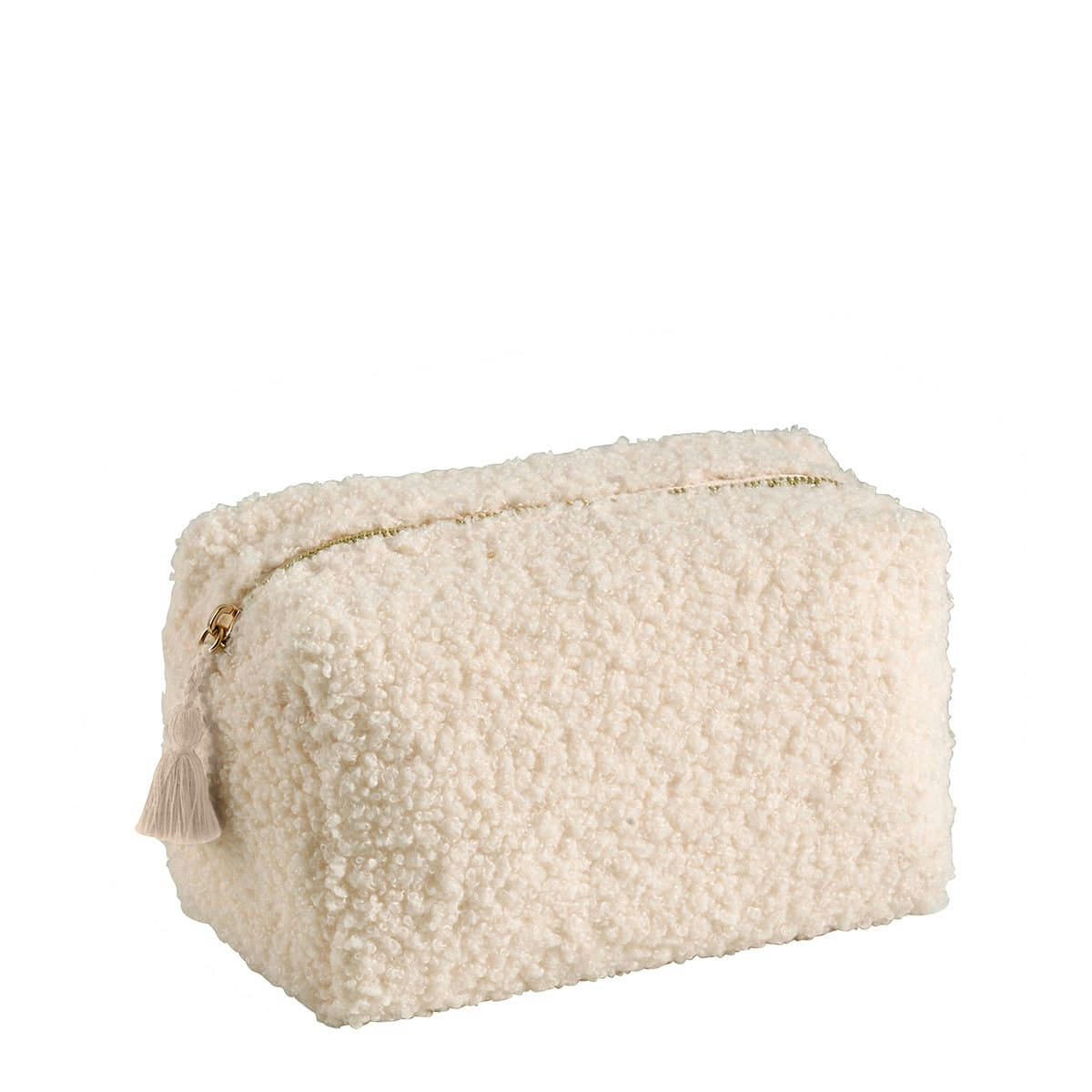 - Trousse de toilette rectangulaire Bouclette écrue - Petit modèle