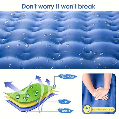 NNETM 5-Inch Inflatable Camping Sleeping Mat with Pillow