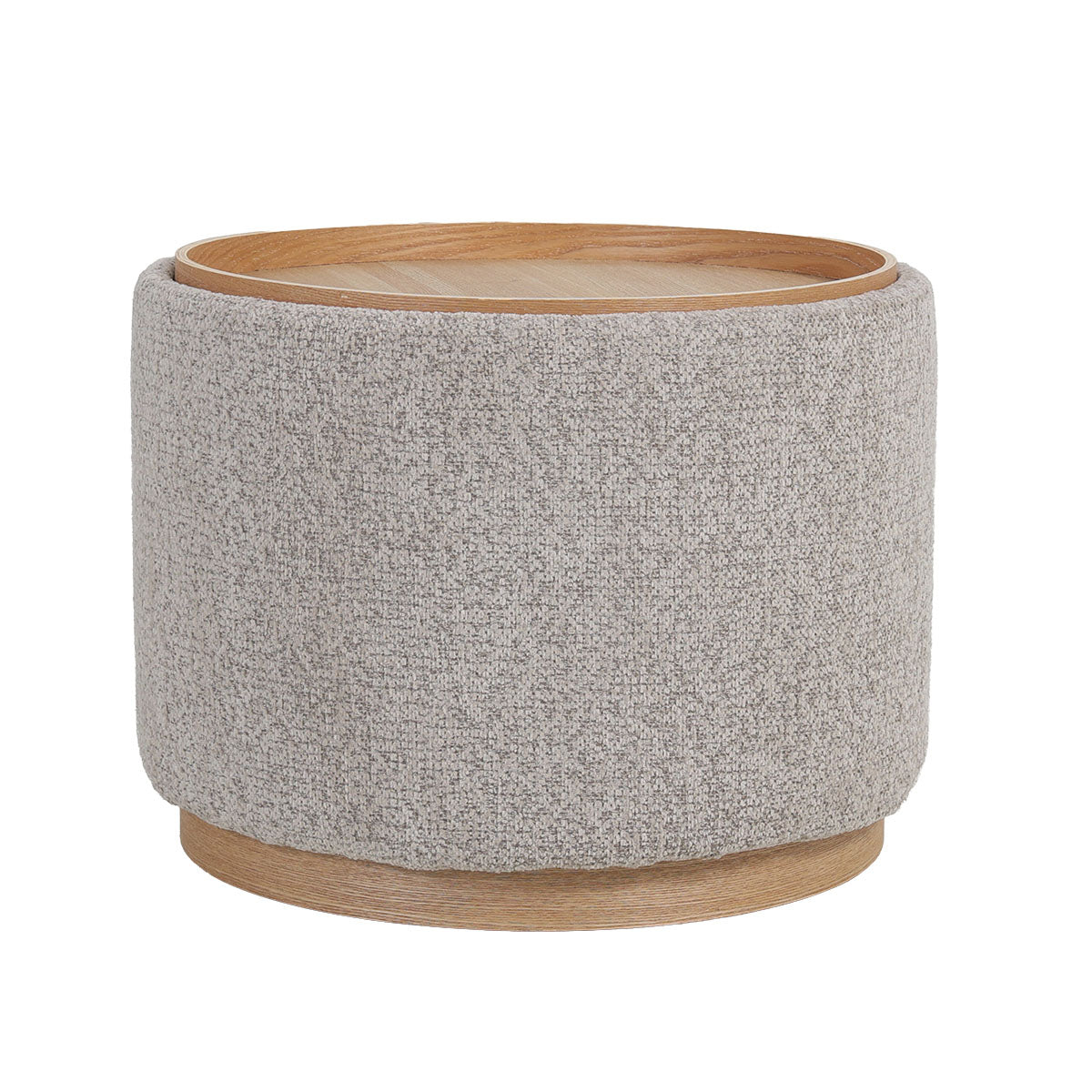 DÉJA Living Salontafel Marcia - Rond Taupe/Naturel - Incl. Opbergruimte - Ø55cm