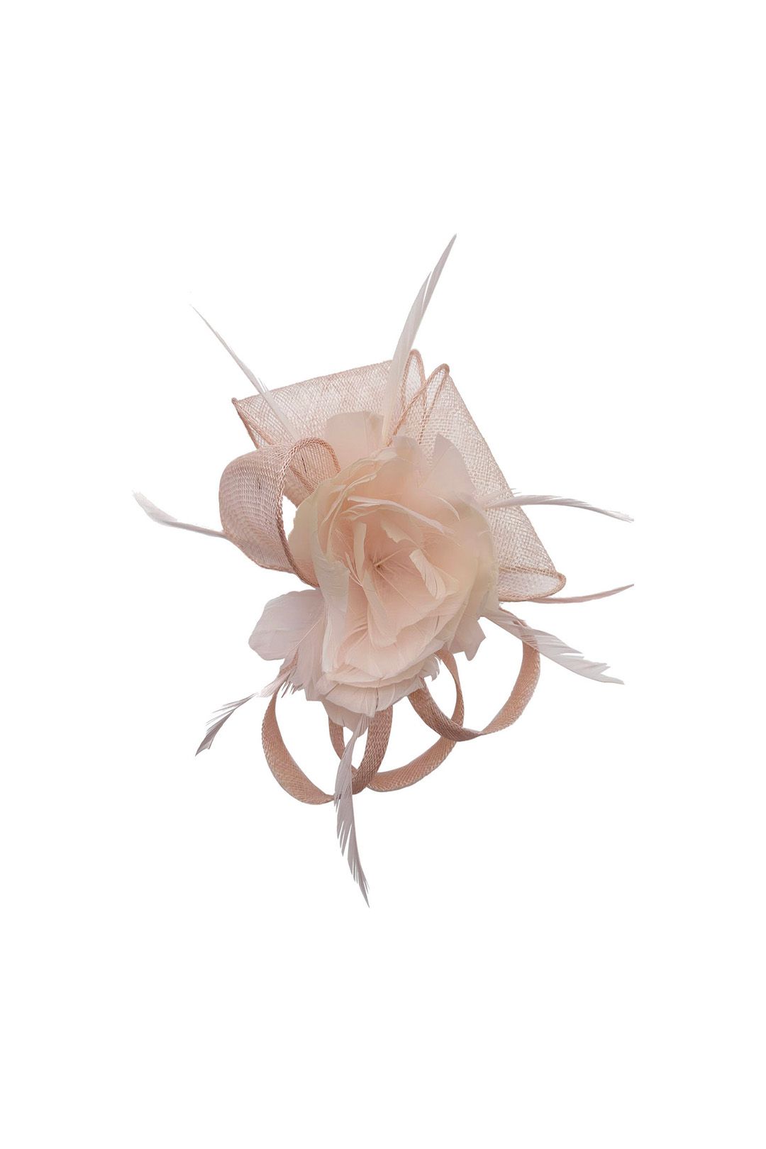 Vellin Feather & Mesh Flower Fascinator with clip and hair band