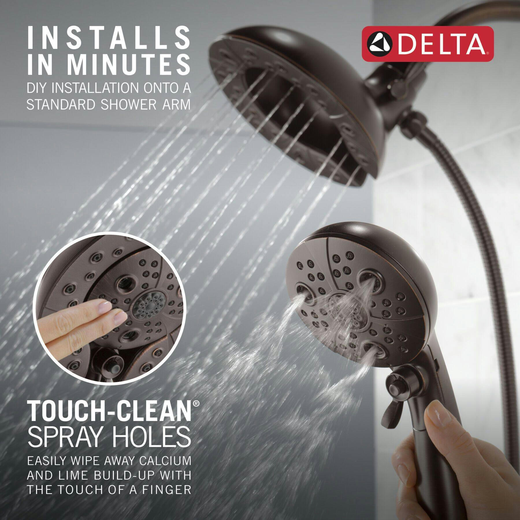 Delta H2Okinetic In2ition 5S 2-in-1 Shower, Venetian Bronze