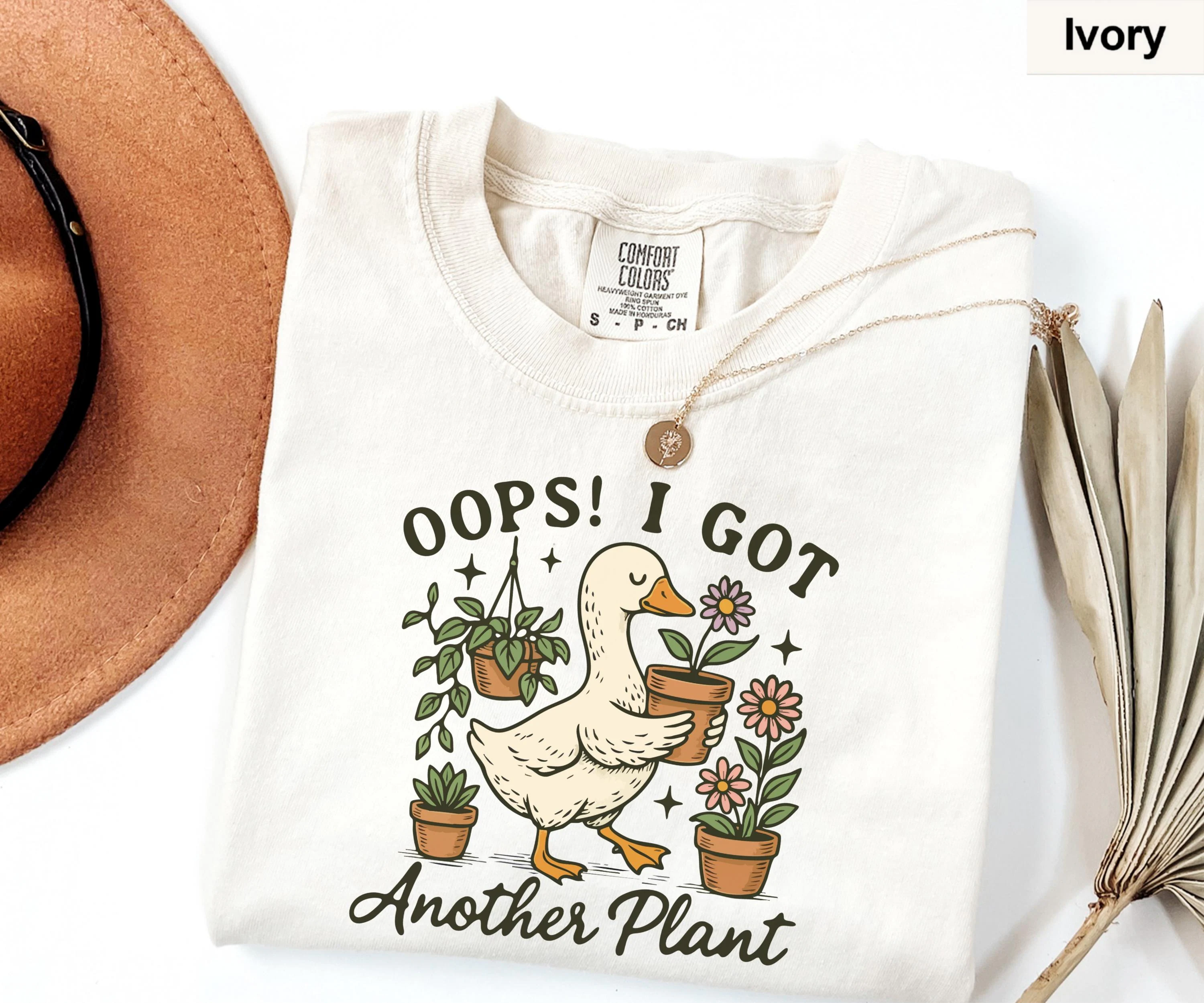 Oops I Got Another Plant Shirt, Plant Lover Shirt, Gardening Sweatshirt, Funny Duck Plant Tee, Botanical Sweater, Gardener Gifts