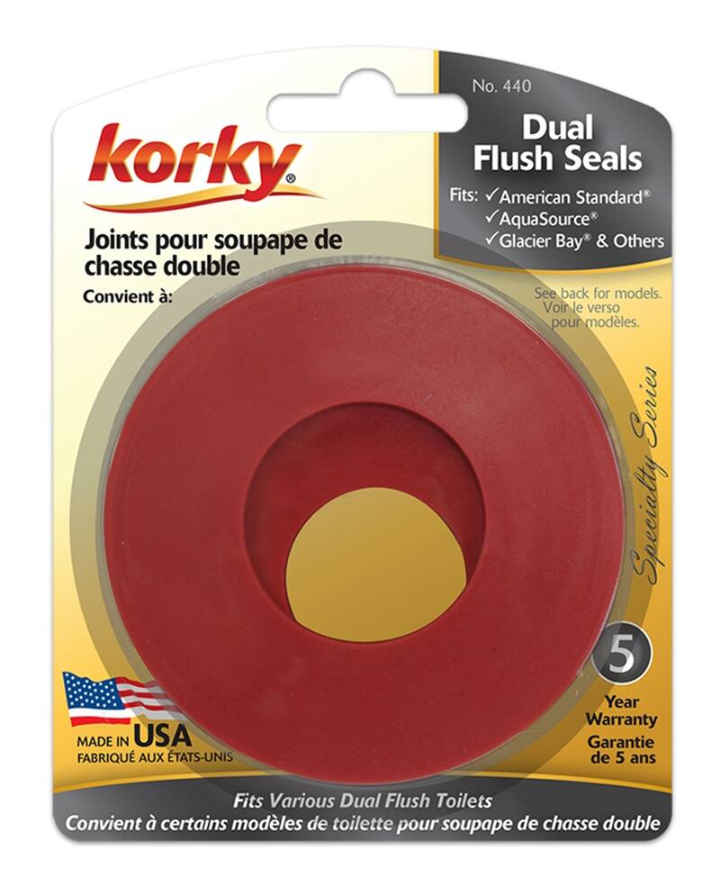 Korky Universal Dual Flush Toilet Seal Kit, Assorted Sizes, 3-pk