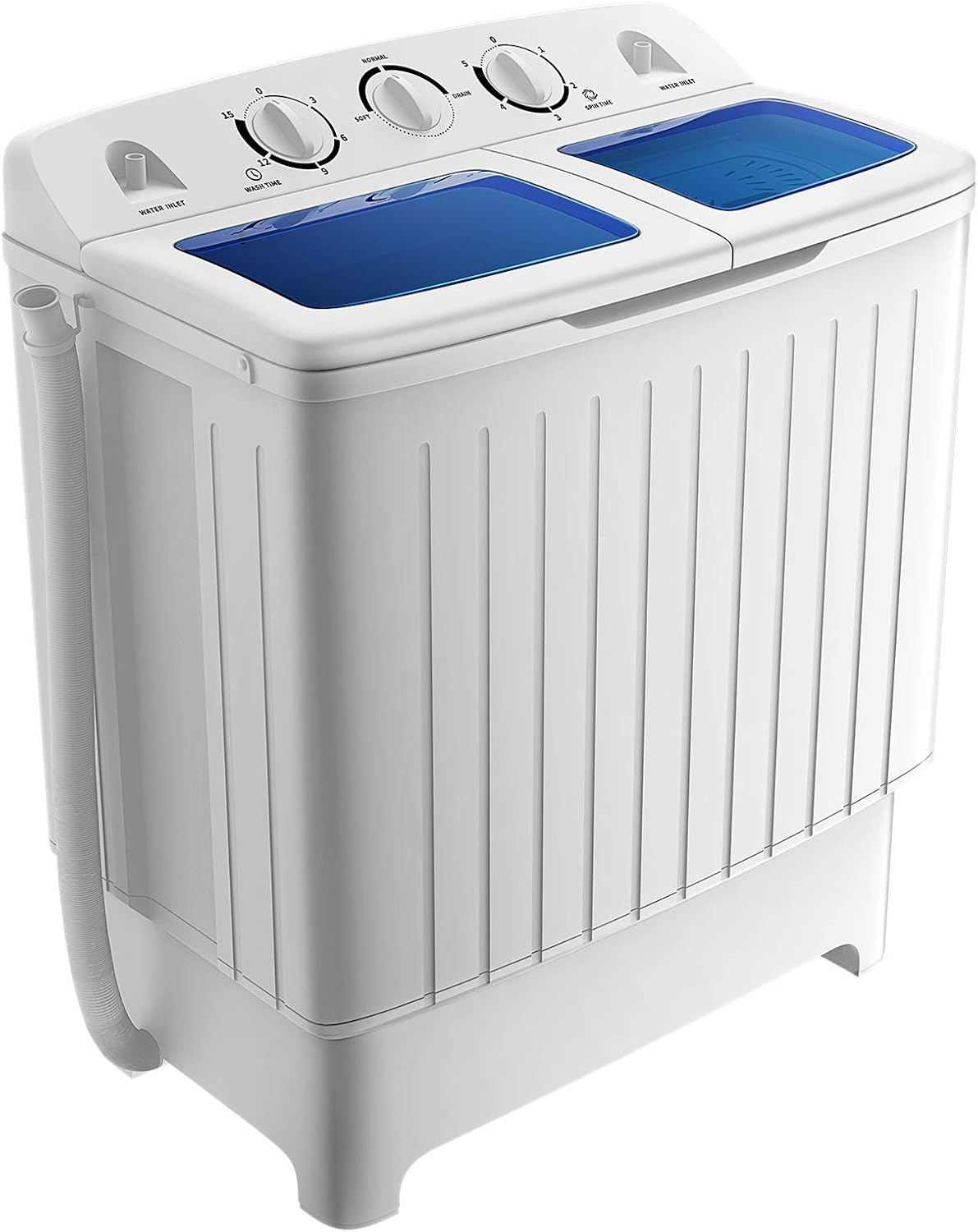 Giantex Portable Washing Machine, 20lbs Capacity, Twin Tub 2lbs Washer & 8lbs Spinner Combo, Compact for Apartment RV Dorms, Blue & White, GT24267-PE