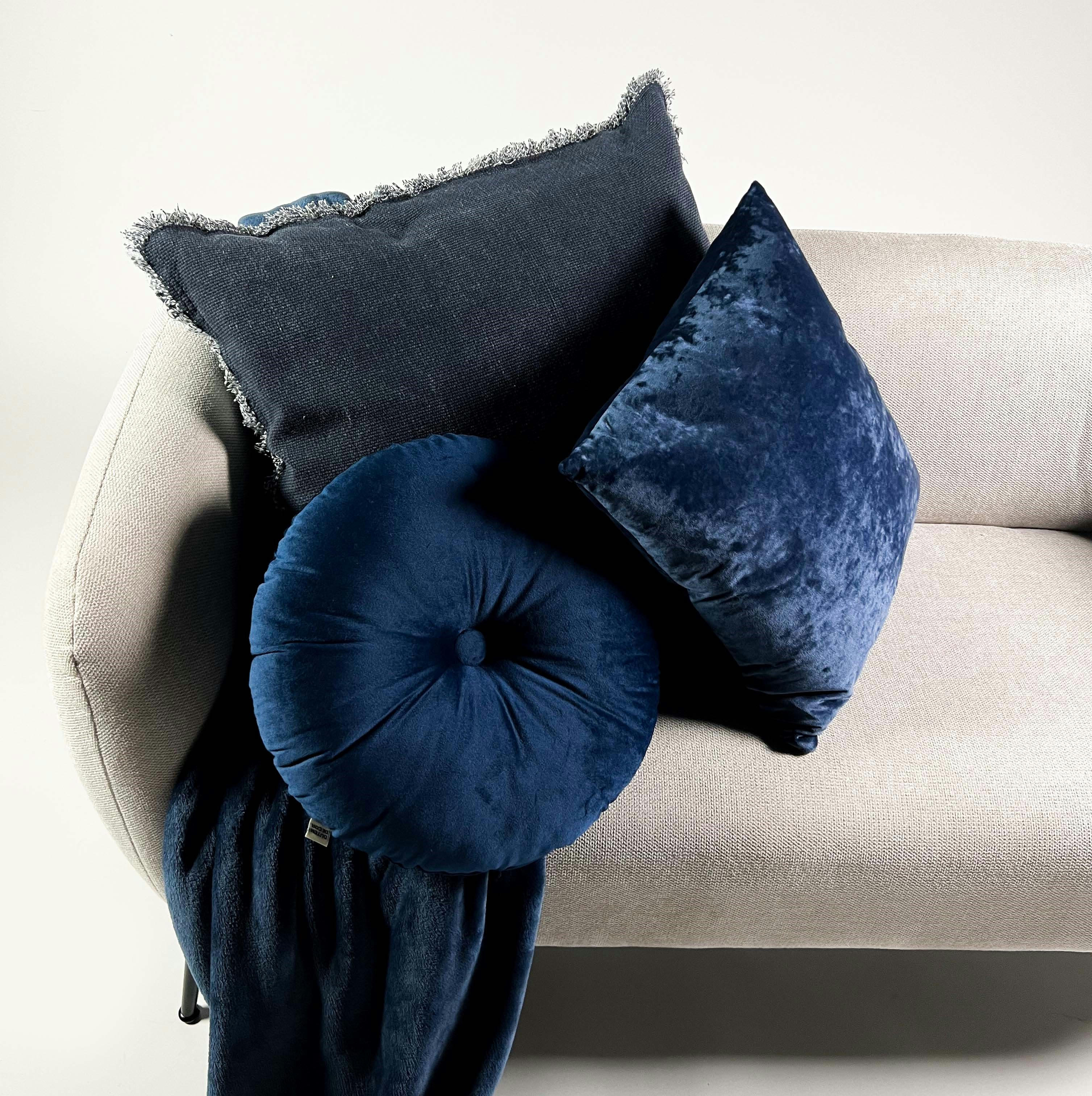 BILLY - Plaid bleu fleece 150x200 cm uni