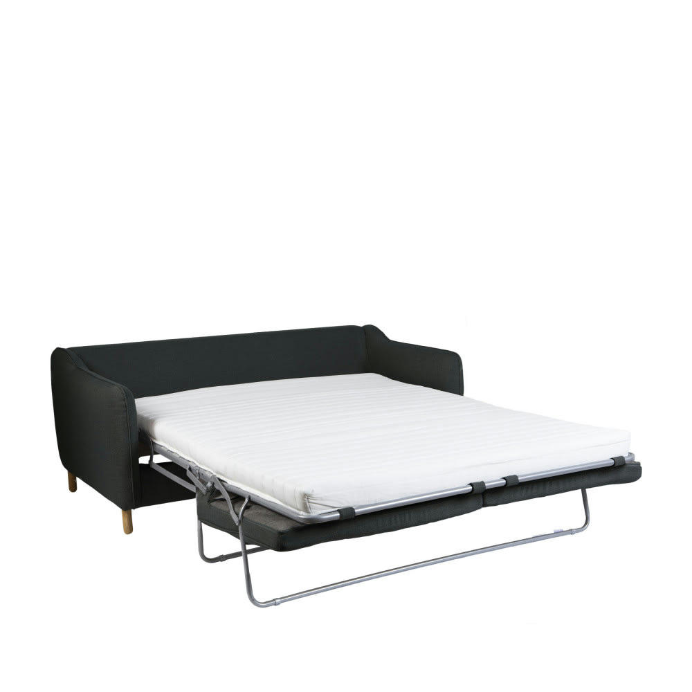 VORNAY - Canapé convertible ouverture express 2 places en tissu gris anthracite