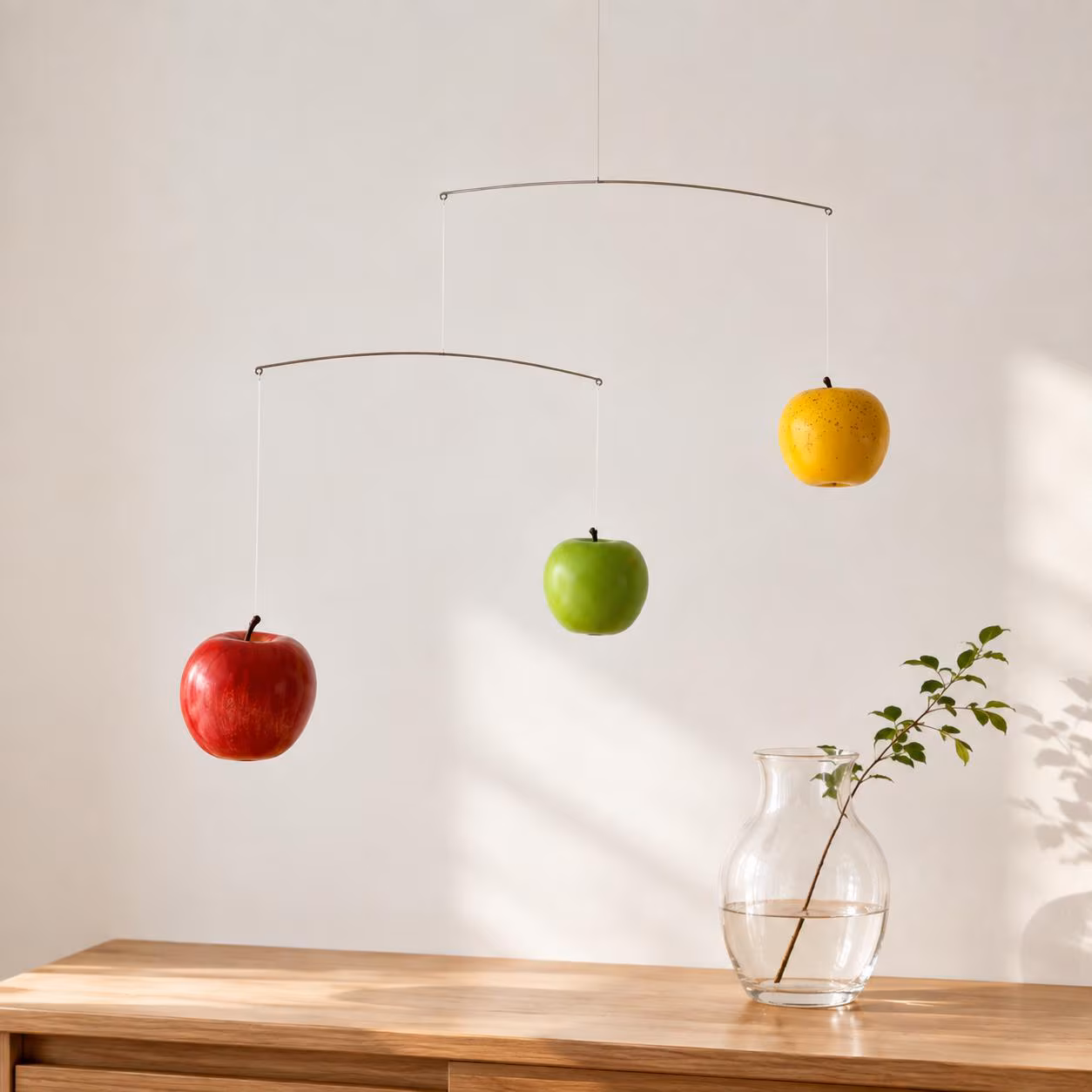 Newton's Apple Kinetic Mobile, Balance Sculpture, Minimalist Living Room Ceiling Decor, Housewarming Gift for Art Lover, Matisse Style