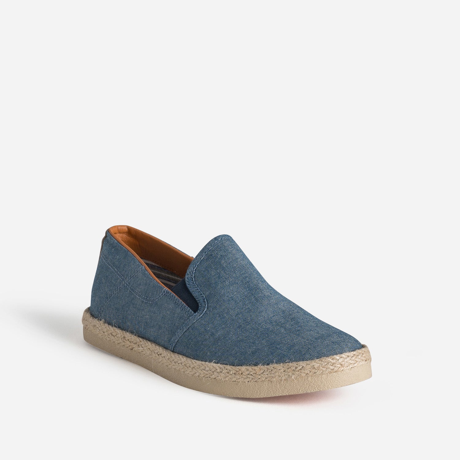 Slip-on bleu toile détail corde