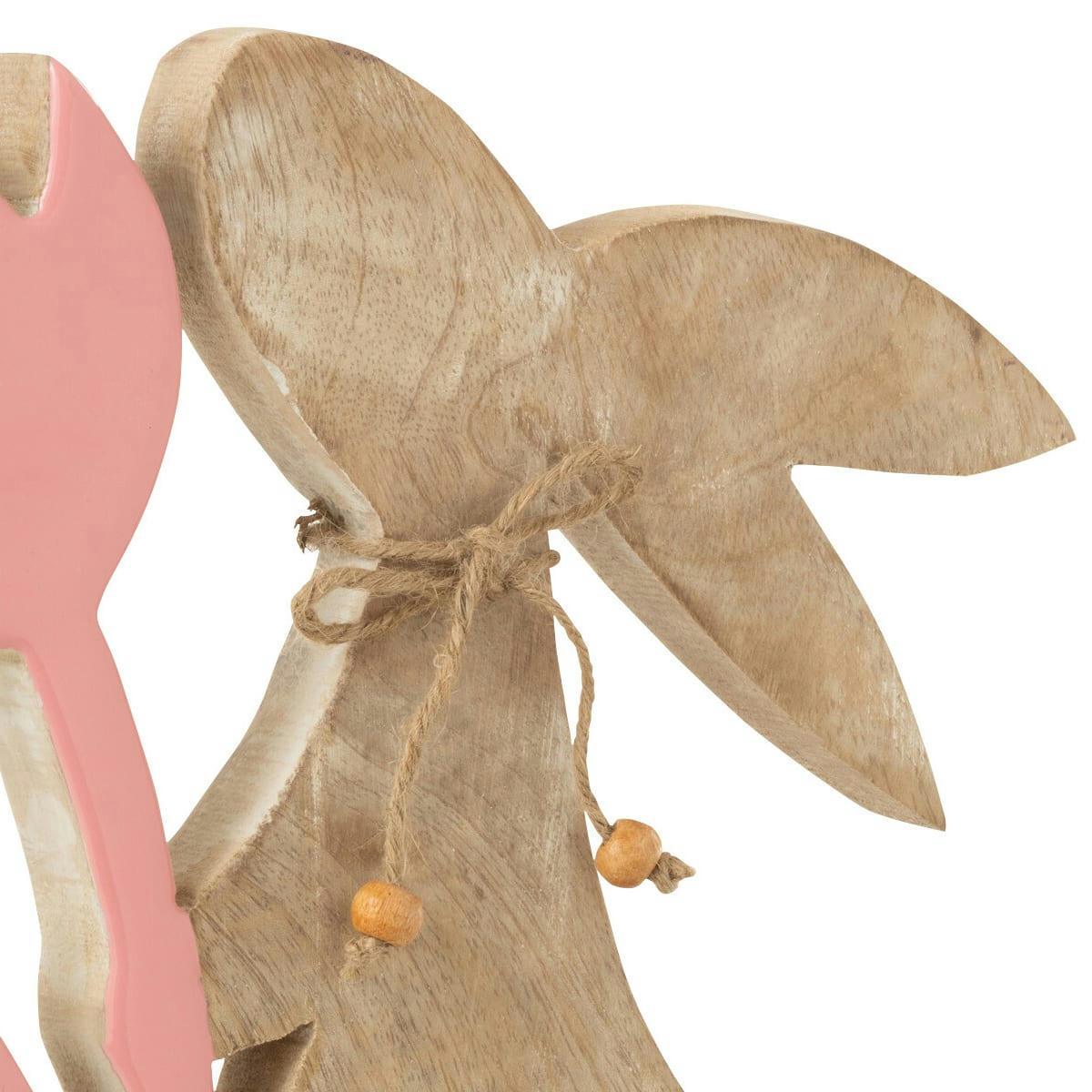 - Figurine lapin et tulipe en bois de rose