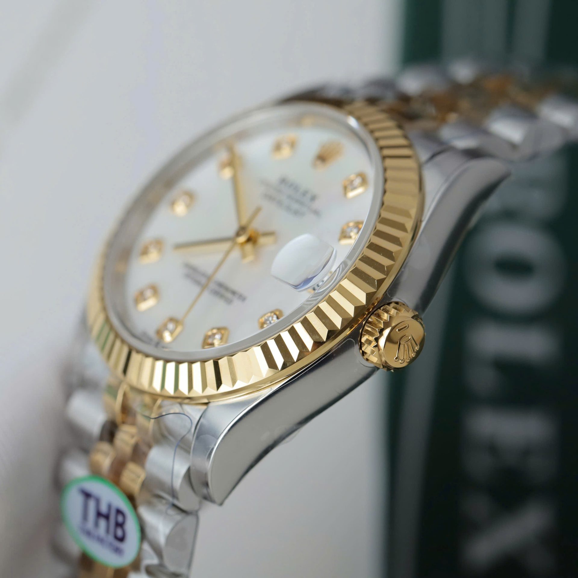 Rolex Datejust SS/YG Plated MOP Dial CZ Diamonds 31mm Jub THBF Replica