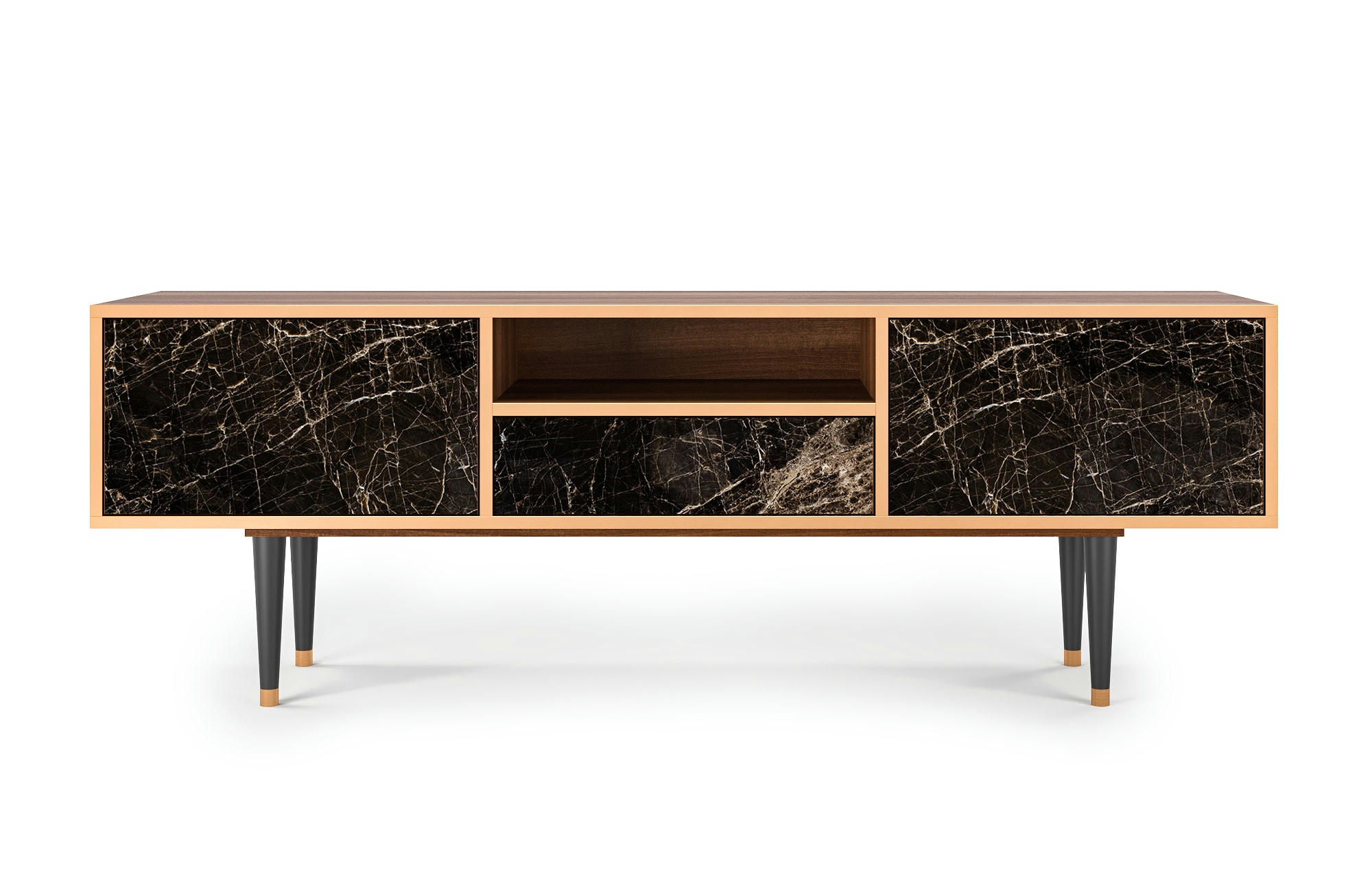 NIGHT ABYSS - Meuble TV  noir 1 tiroir et 2 portes L 170 cm