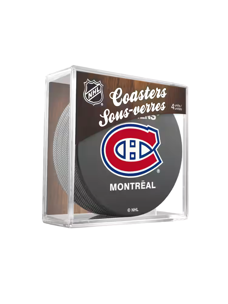 NHL Montreal Canadiens Hockey Puck Drink Coasters, 4-pk