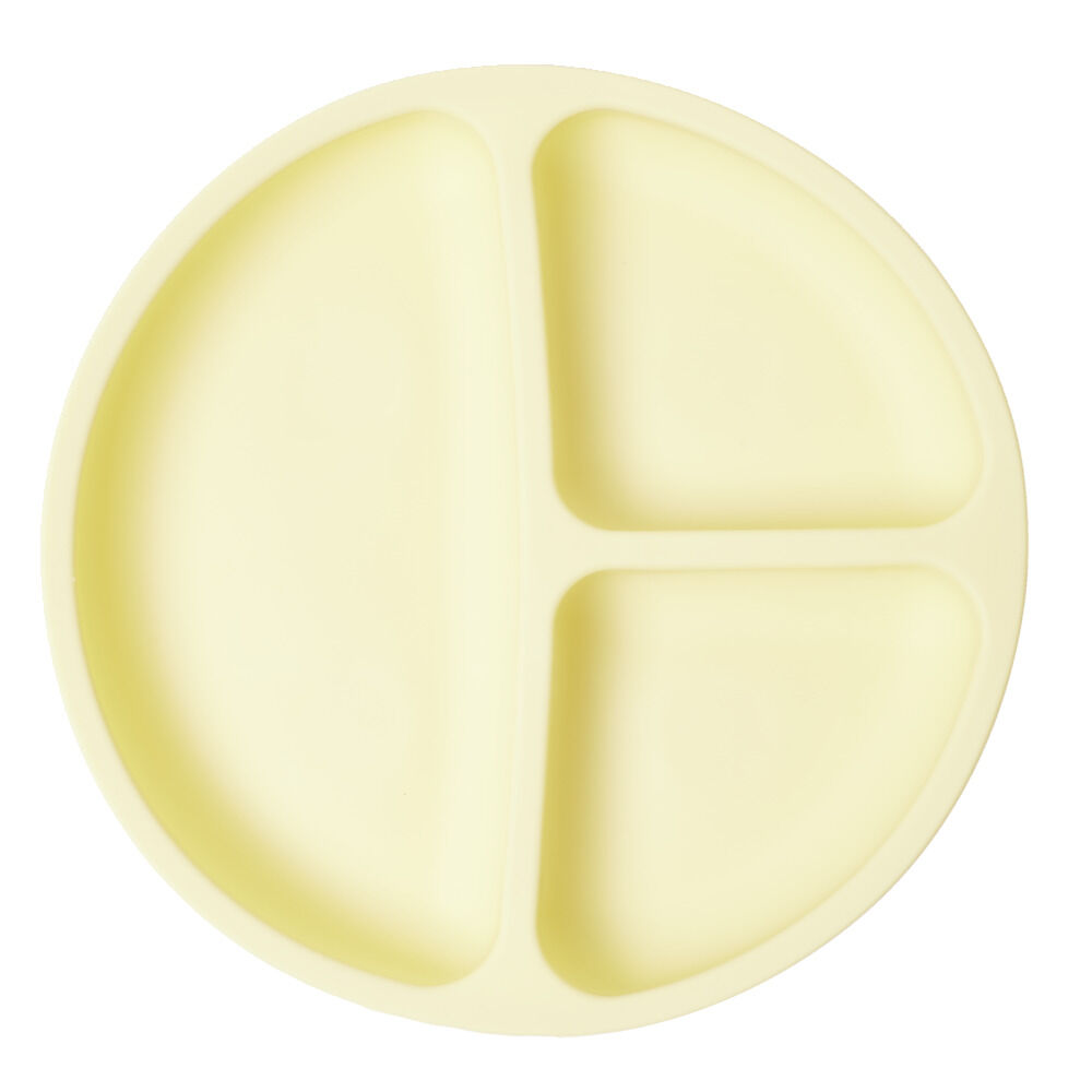Assiette enfant compartimentée en silicone avec ventouse Ø20xH3,5cm (2 modèles)
