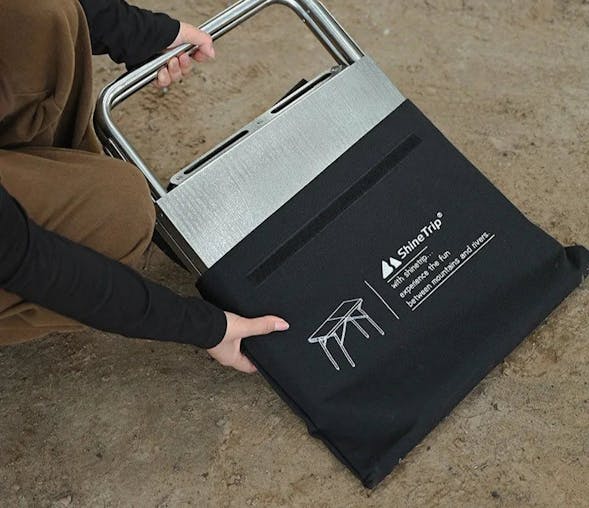 NNEOBA Stainless Steel Folding Camping Table Heat And Scratch Resistant Silver