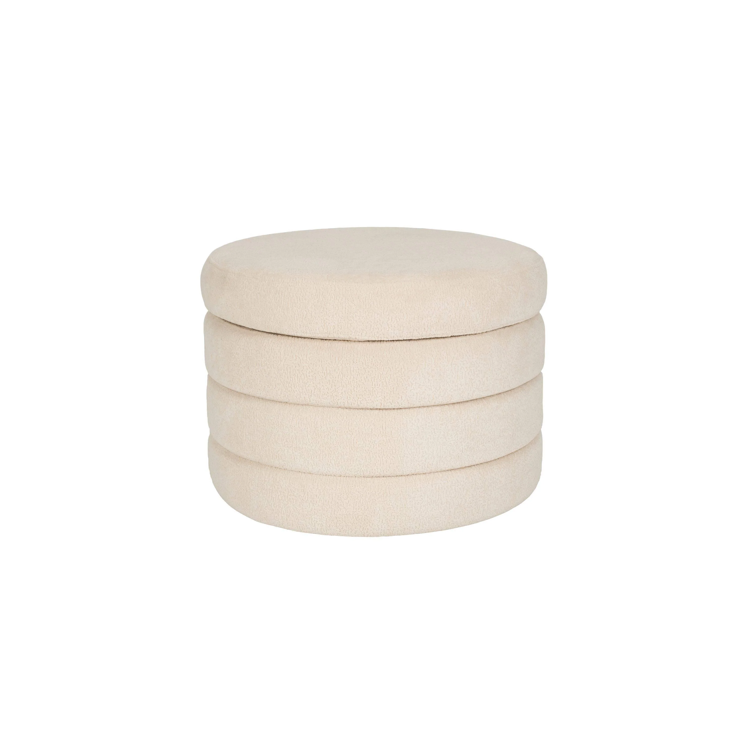 Hocker Ostanli bouclé met opbergruimte