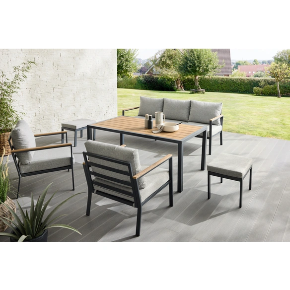 Loungeset, inkl. Kissen, LxB: 160x88 cm, grau