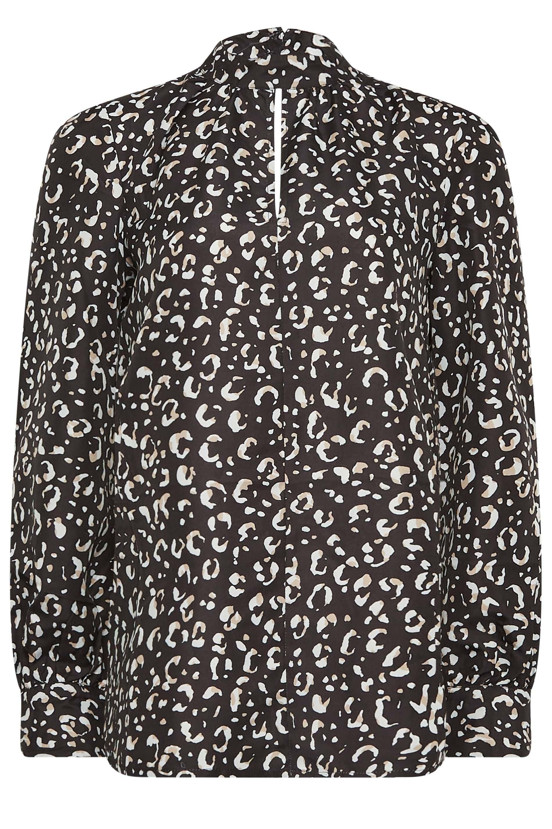 Long Tall Sally Tall High Neck Keyhole Animal Print Top