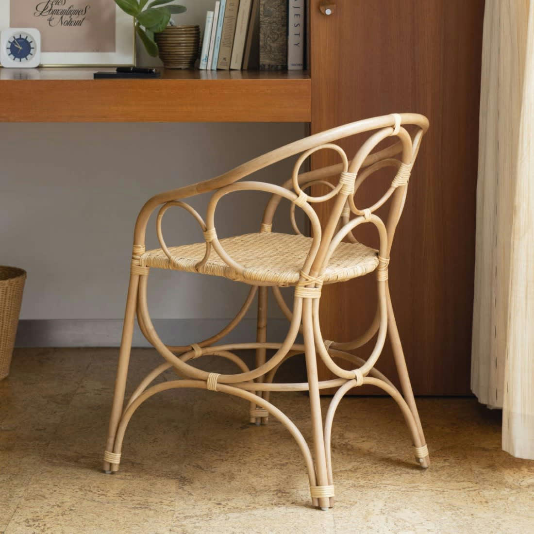 GINGKO BULLES - Fauteuil de table en rotin