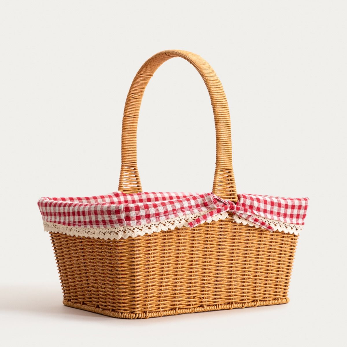 Kosz PERLOTTE zakupowy w kratkę 38x26 cm