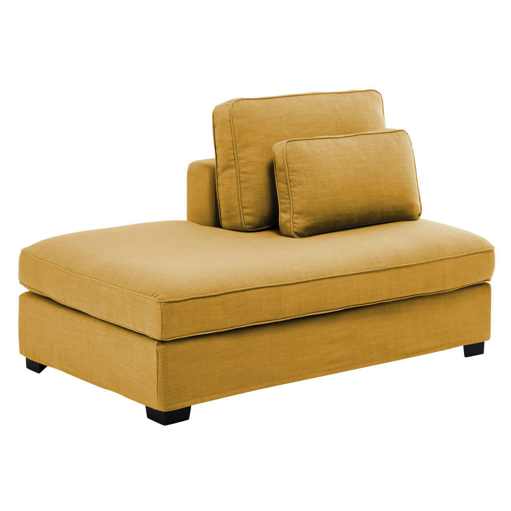 Milano - Méridienne gauche pour canapé modulable jaune moutarde