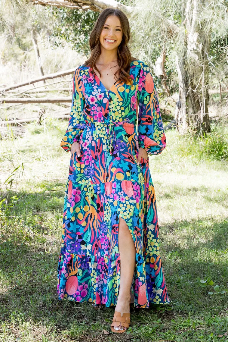 Bonnie Long Sleeve Dress in Natives by Kasey Rainbow