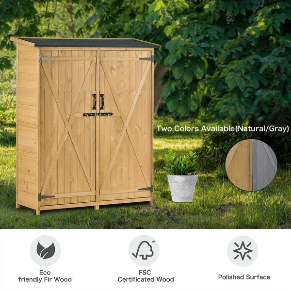 Waterproof Outdoor Wood Storage Shed Tool Organizer,Garden Shed