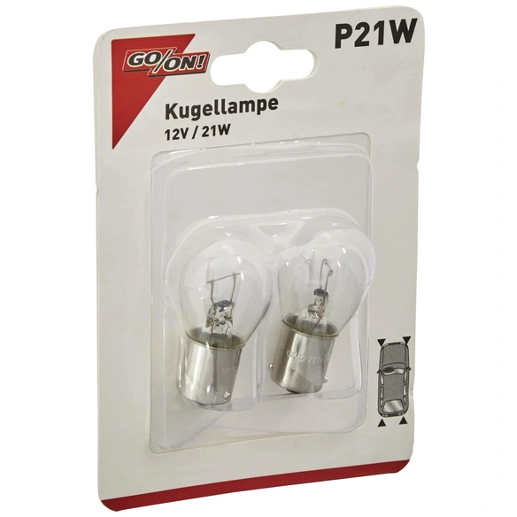 Kugellampe, P21W, BA15s, 21 W, 2 Stück